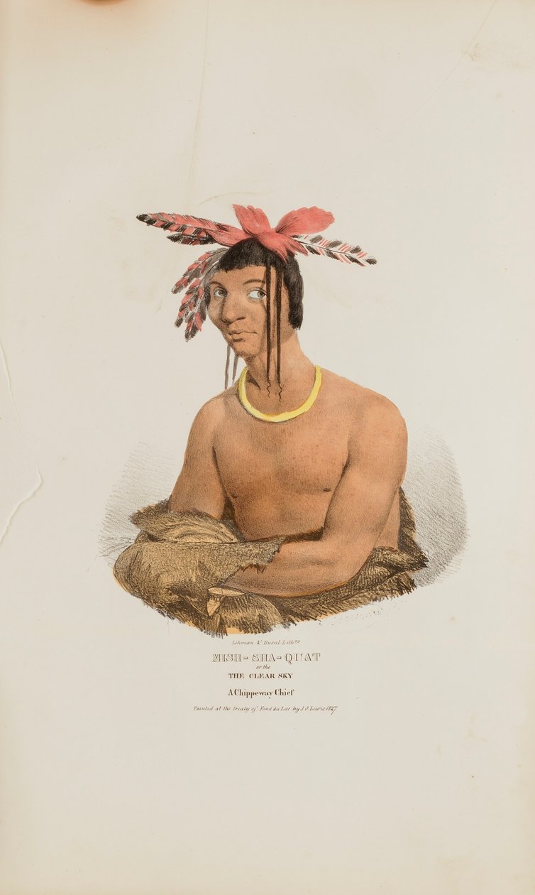 MISH-SHA-QUAT neboli Jasná obloha; náčelník Chippeway, z portfolia domorodců od James Otto Lewis