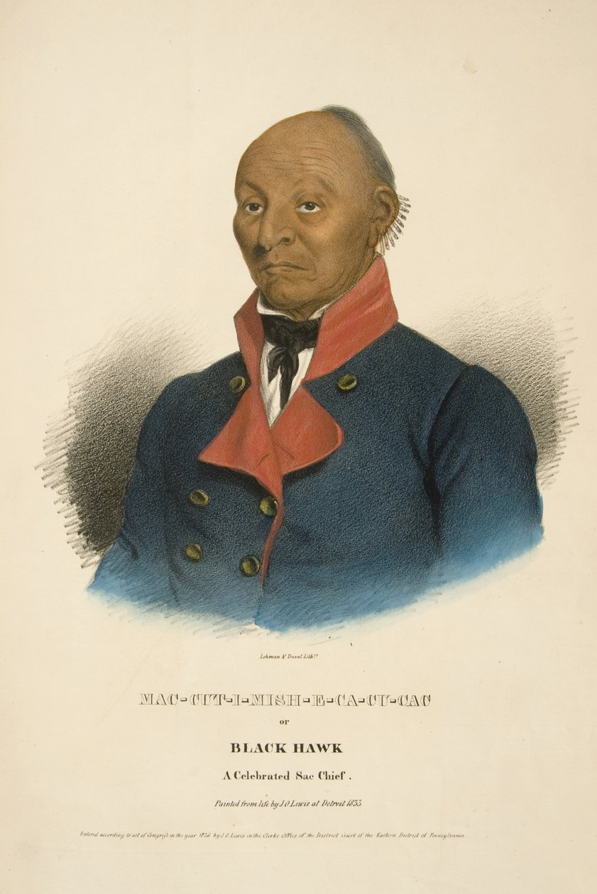 Mac-cut-i-mish-e-ca-cu-cac nebo Black Hawk od James Otto Lewis