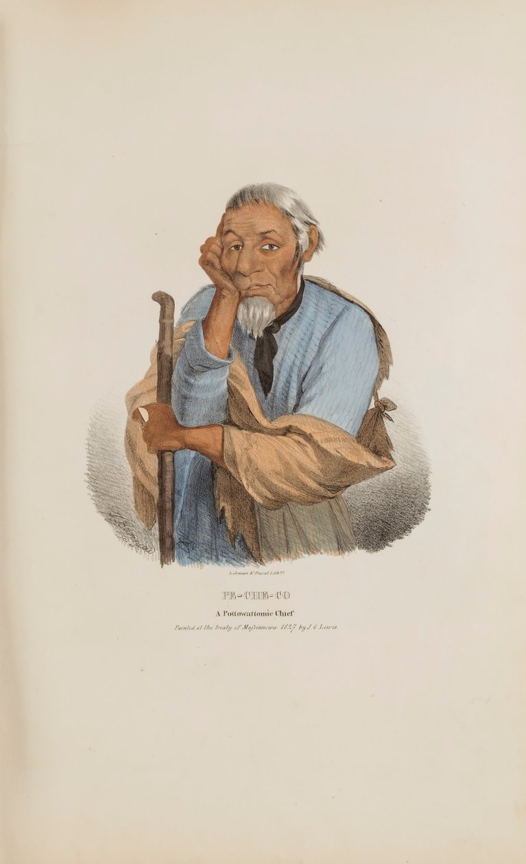 PE-CHE-CO; náčelník Pottowattomie, z portfolia domorodců od James Otto Lewis