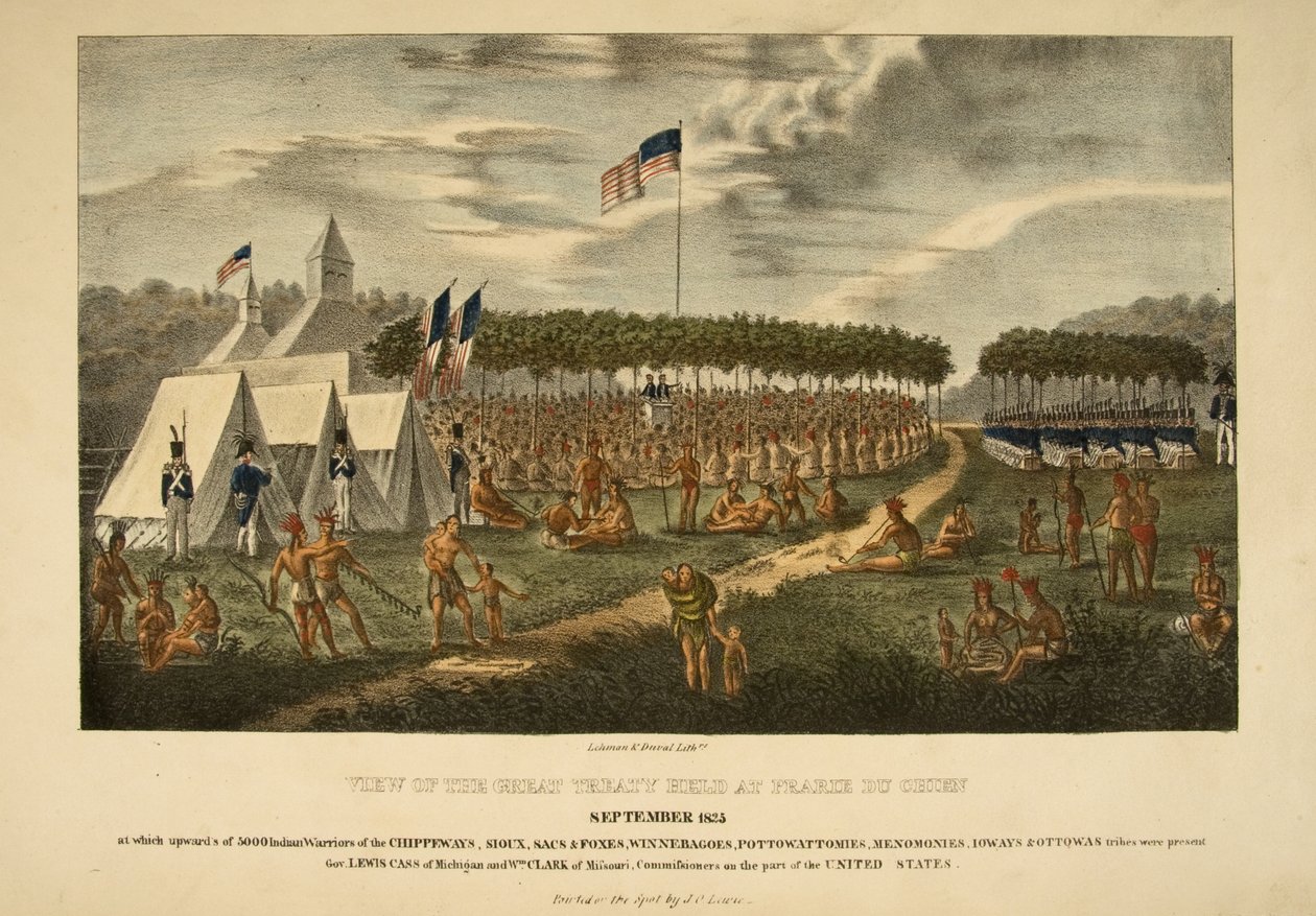 Pohled na Velkou smlouvu konanou v Prairie du Chien, září 1825 od James Otto Lewis