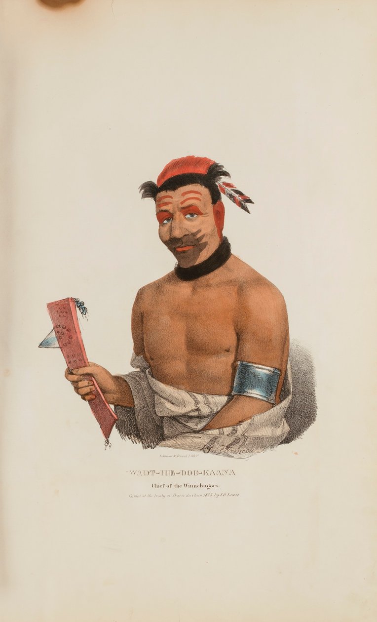 WADT-HE-DOO-KAANA; náčelník kmene Winnebagoes, z Domorodého portfolia od James Otto Lewis