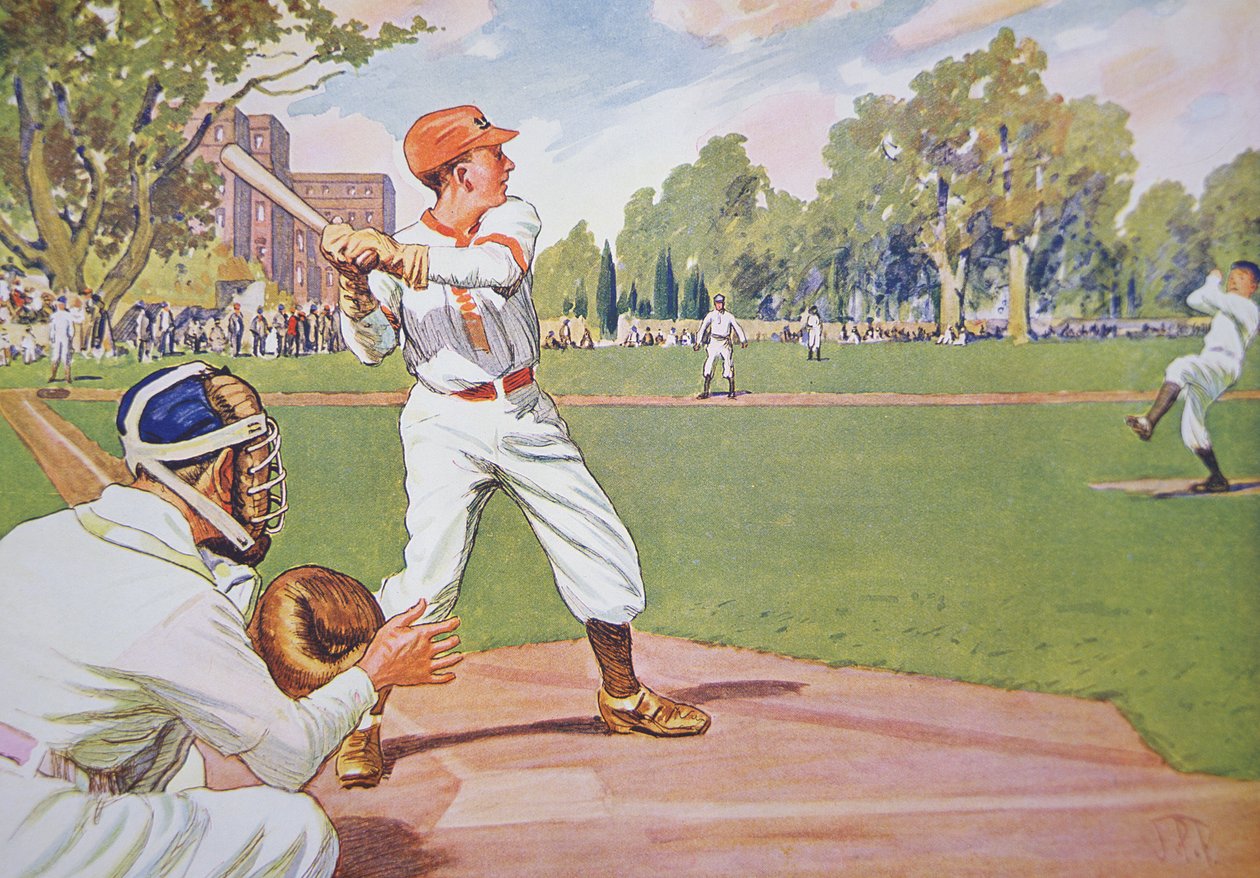 Ivy League College Game ve 20. letech 20. století (barevné lito) od James Paterson