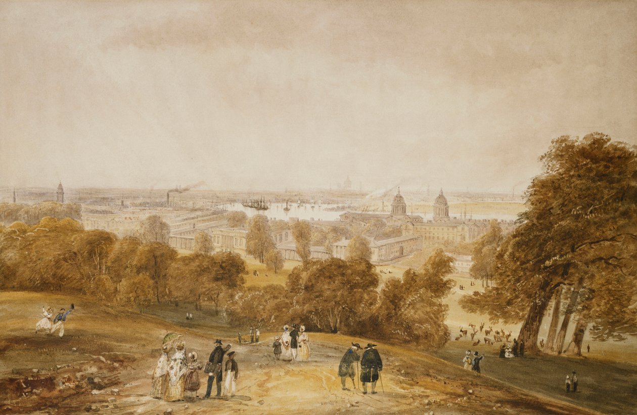 Pohled na Londýn z Greenwiche, od James Pattison Cockburn
