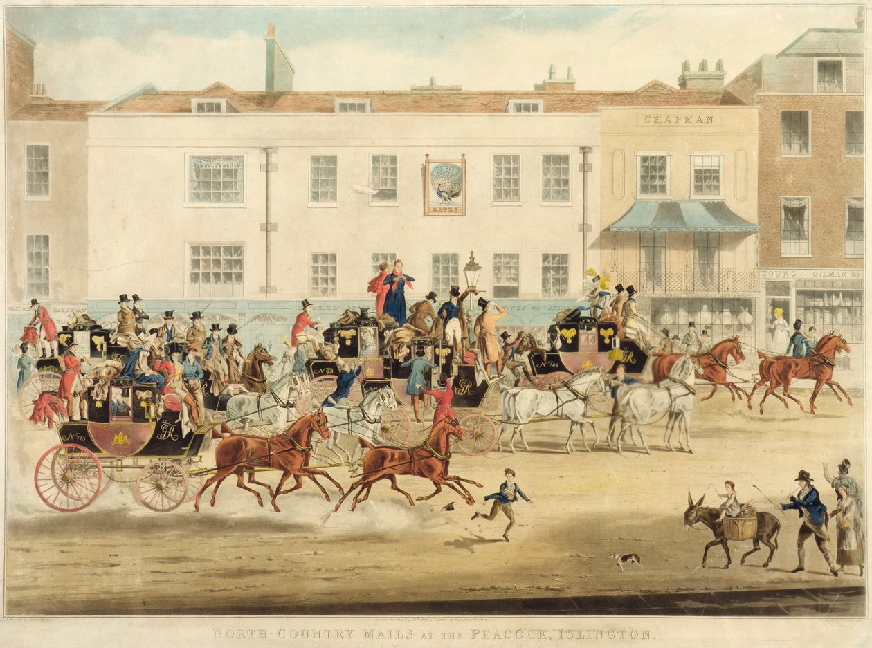 North Country Mails v The Peacock, Islington, 1838 od James Pollard