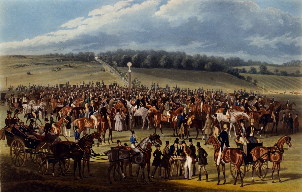 The Betting Post, tisk vytvořil Charles Hunt, 1836 (akvatinta) od James Pollard