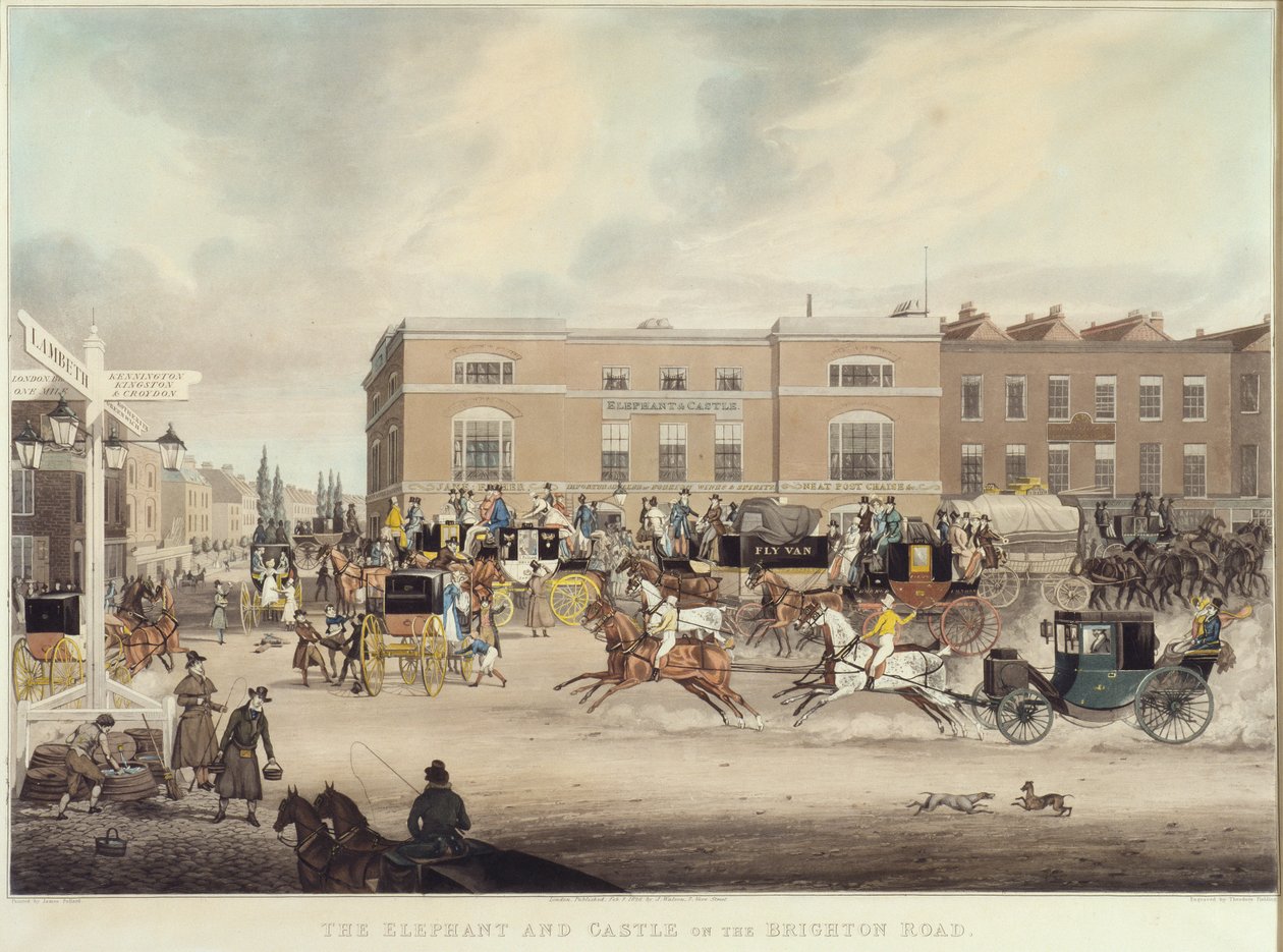 Slon a hrad na Brighton Road od James Pollard