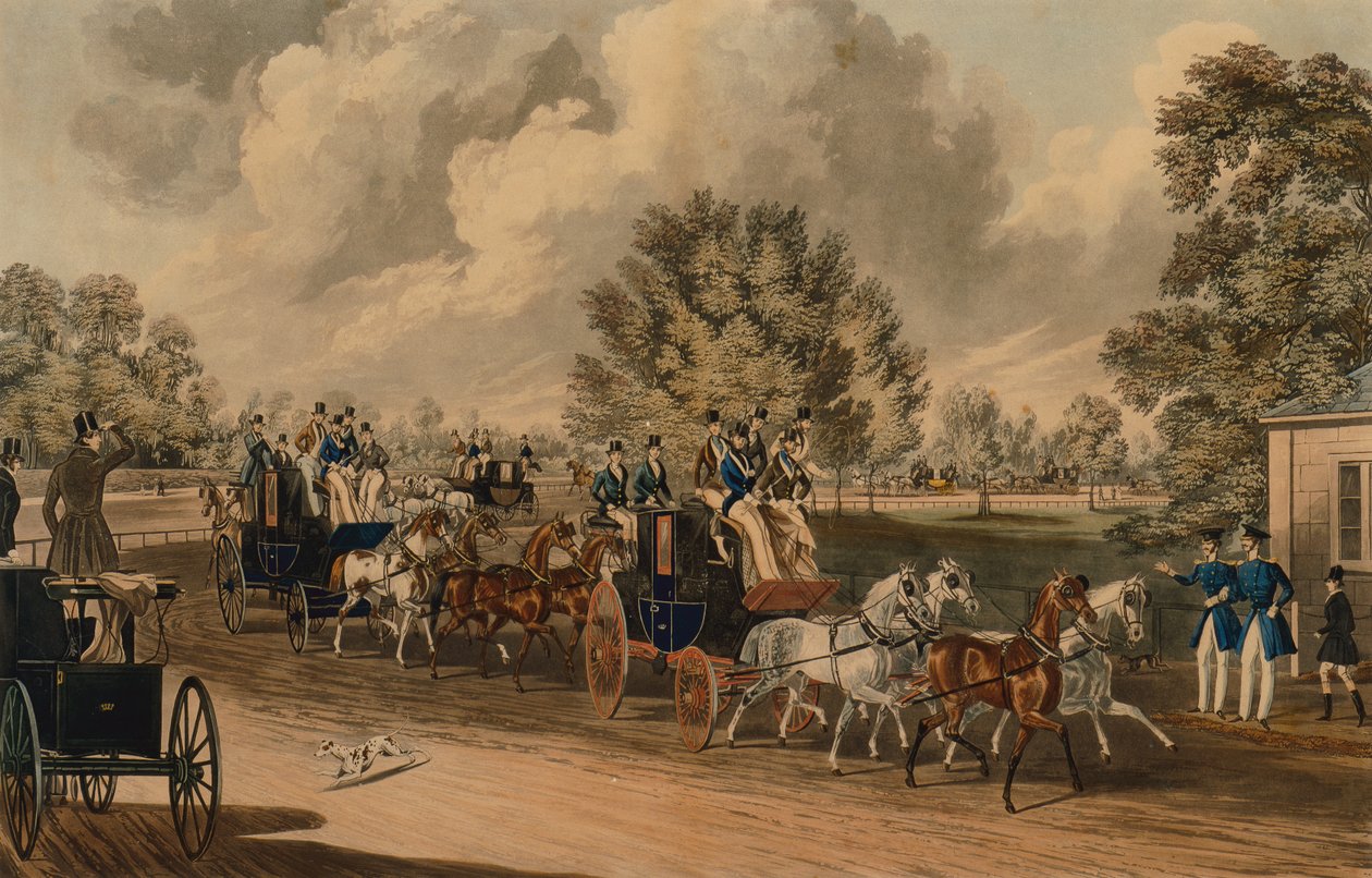 The Four in Hand Club, Hyde Park (barevná rytina) od James Pollard
