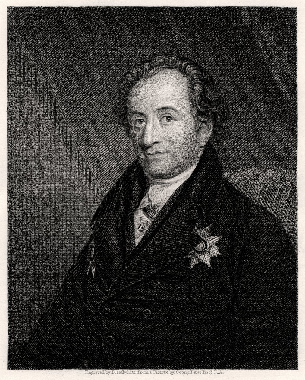Johann Wolfgang von Goethe, německý básník, dramatik a vědec, 19. století od James Posselwhite
