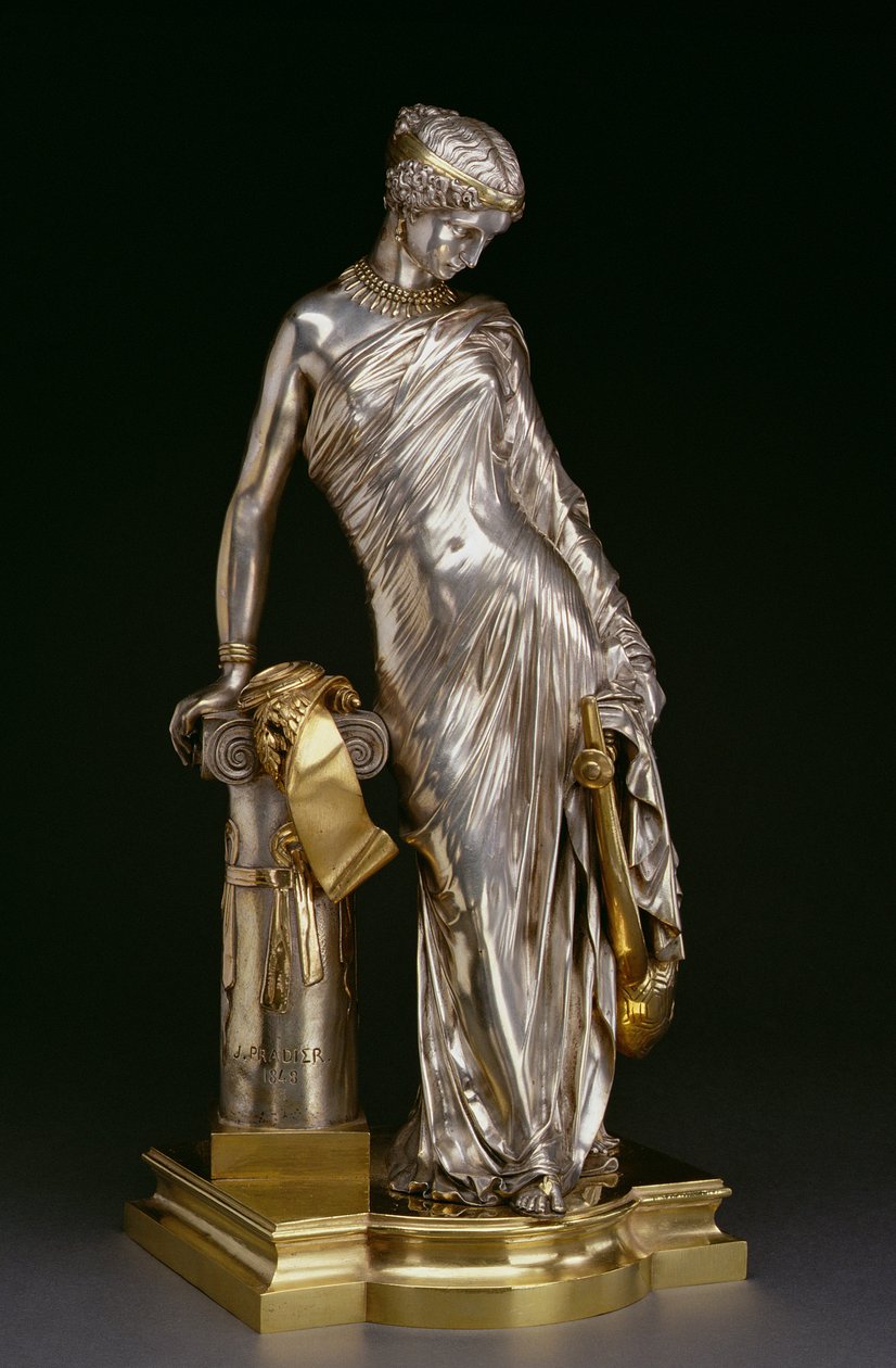 Postava Sappho stojící, 1848 (stříbřený a zlacený bronz) od James Pradier