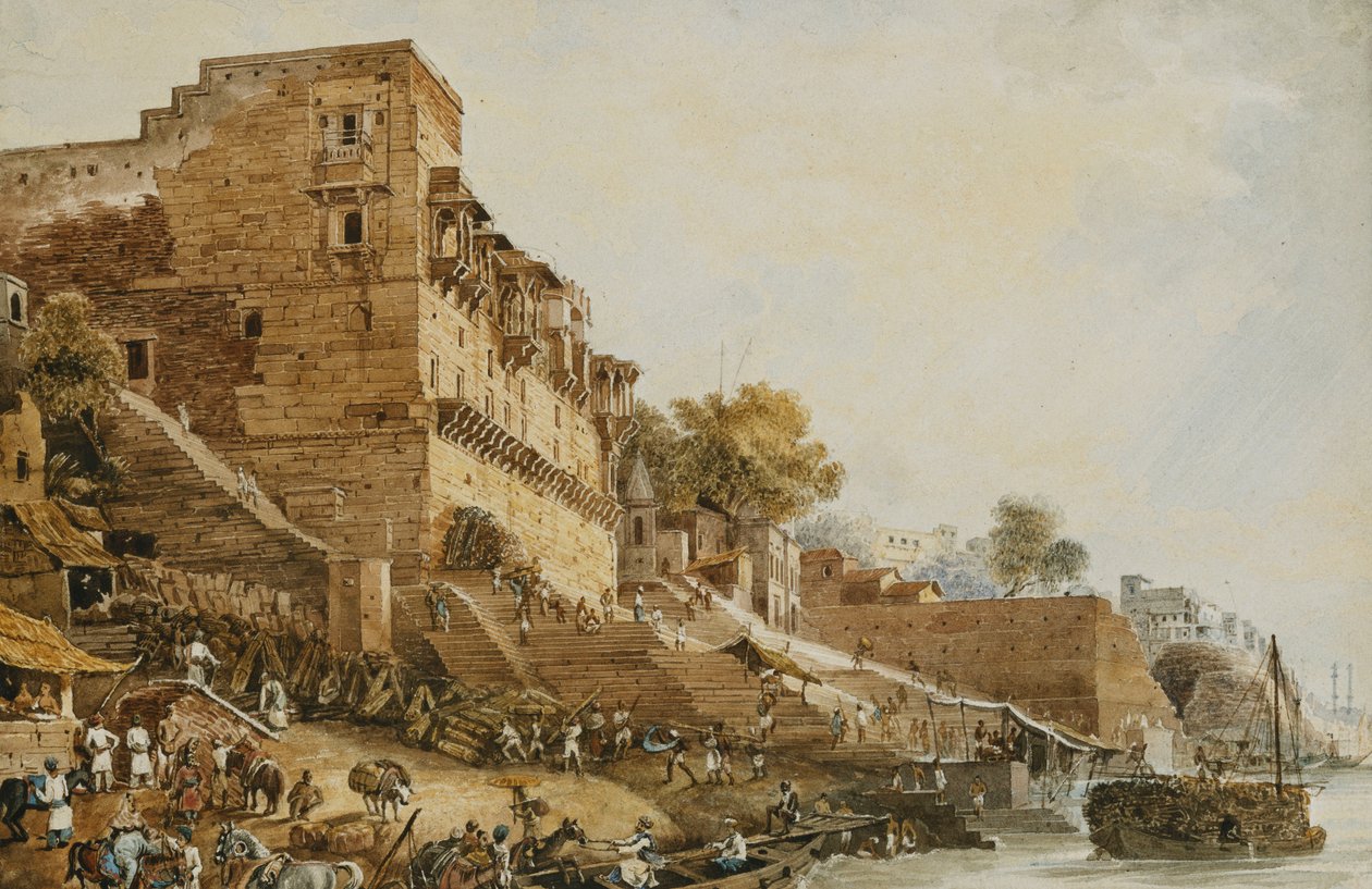 The Man Mundil nebo Hindoo Observatory, Benares 1829 od James Prinsep