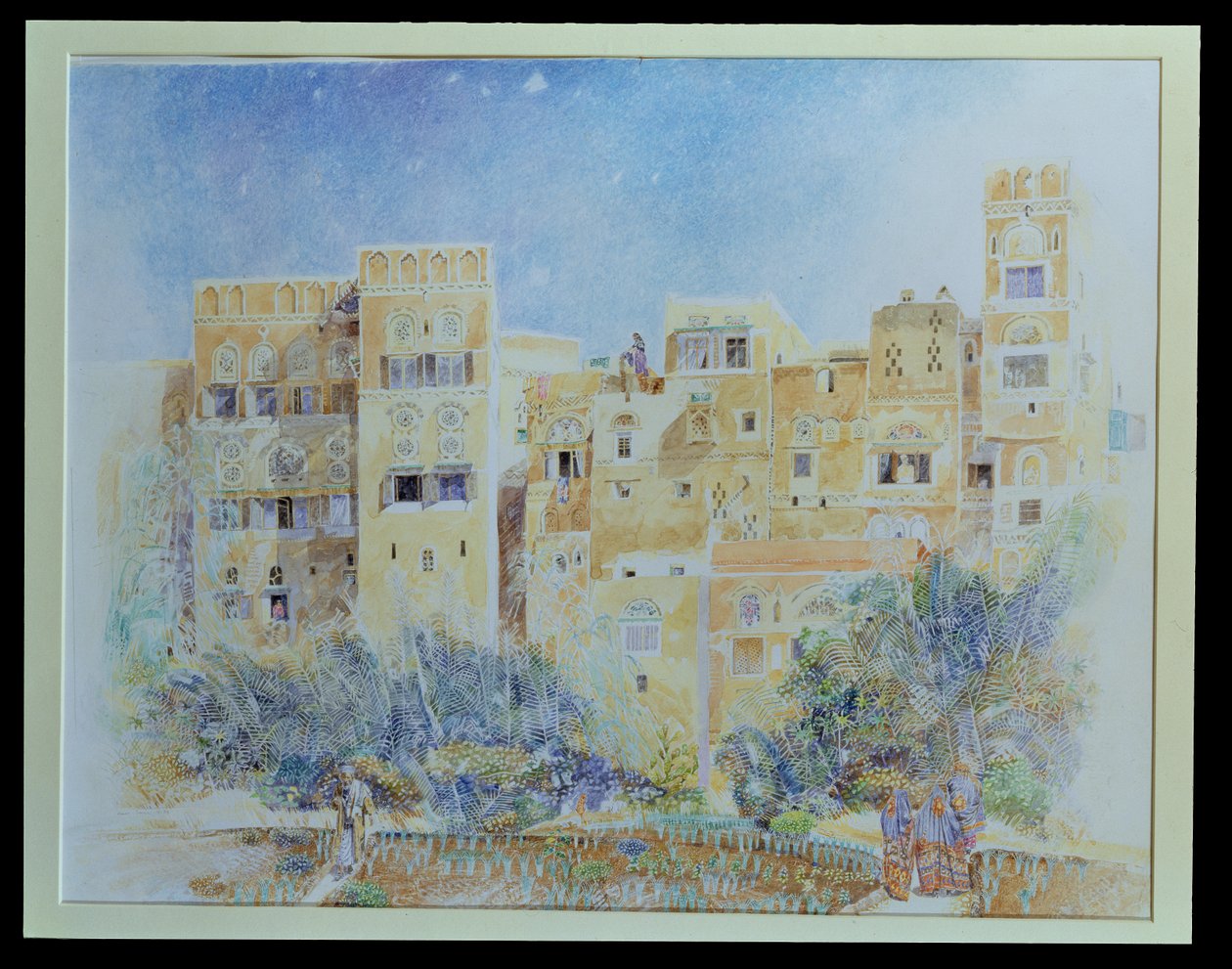 Kitchen Garden, Sanaa, Severní Jemen, 1975 (wc na papíře) od James Reeve