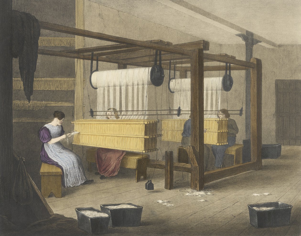 Reeding or Drawing in, Progress of Cotton No. 9, pub. 1840 od James Richard Barfoot