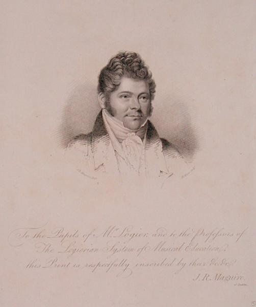 Portrét Johanna Bernharda Logiera (1777-1846) vyrytý H. Meyerem (rytina) od James Robert (after) Maguire