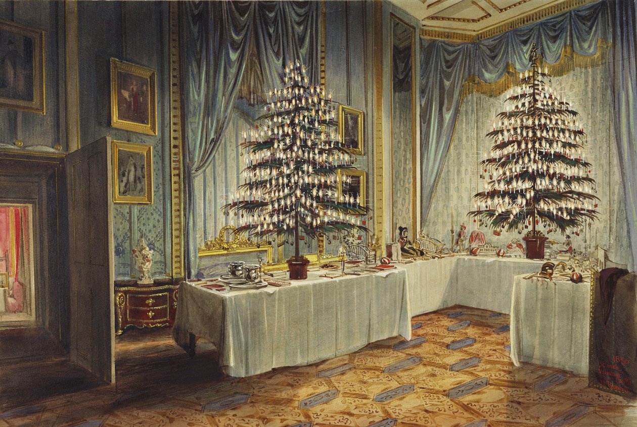 Vánoční stromky vévodkyně z Kentu a královských dětí na hradě Windsor, 1850 od James Roberts