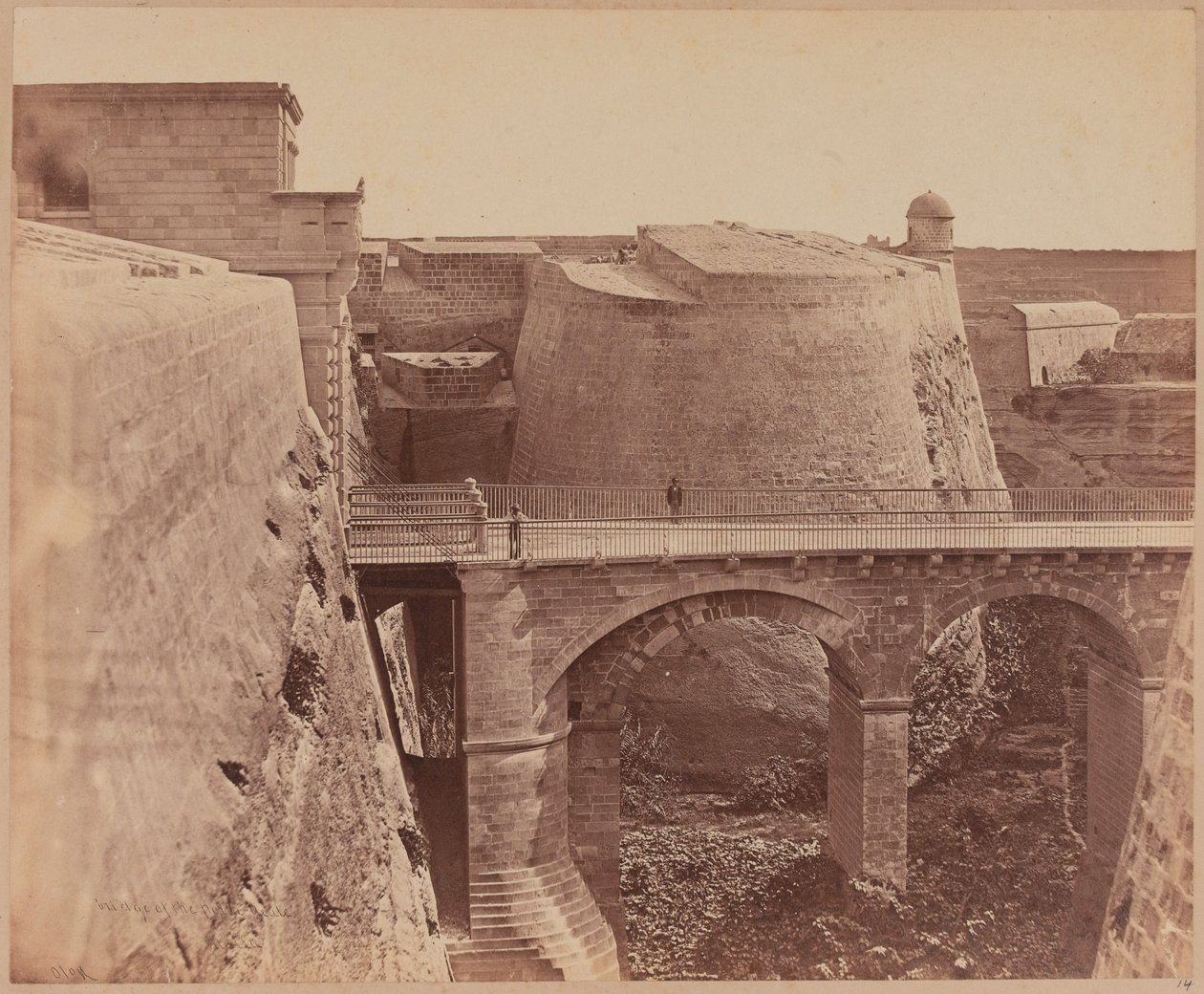 Most u Porta Reale, Malta, kolem roku 1856 od James Robertson