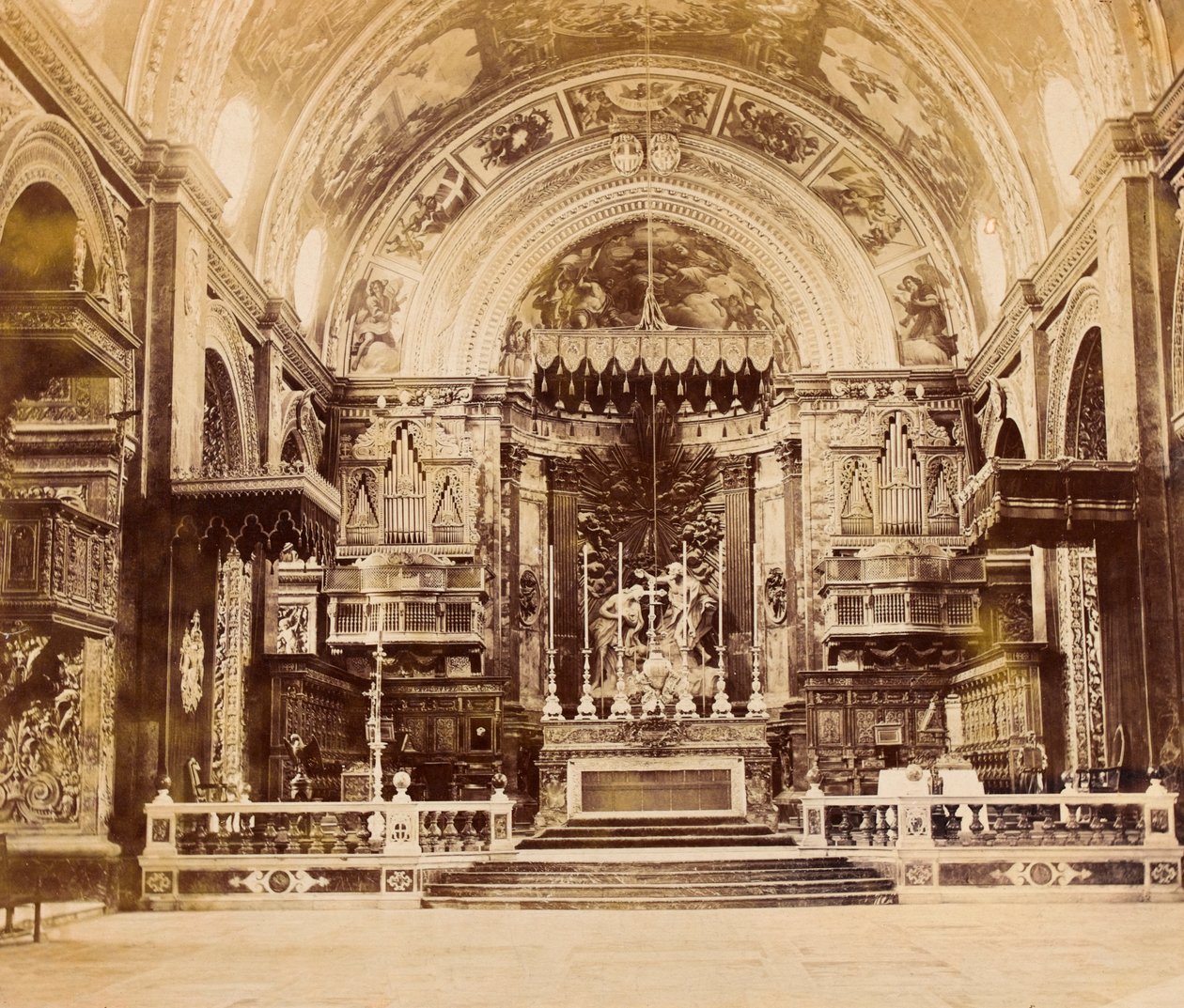 Interiér Co-katedrály svatého Jana ve Vallettě, Malta, 1850 od James Robertson