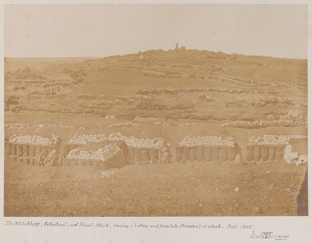 Pohled z Mamelonu směrem na Malakhov, 1855 od James Robertson