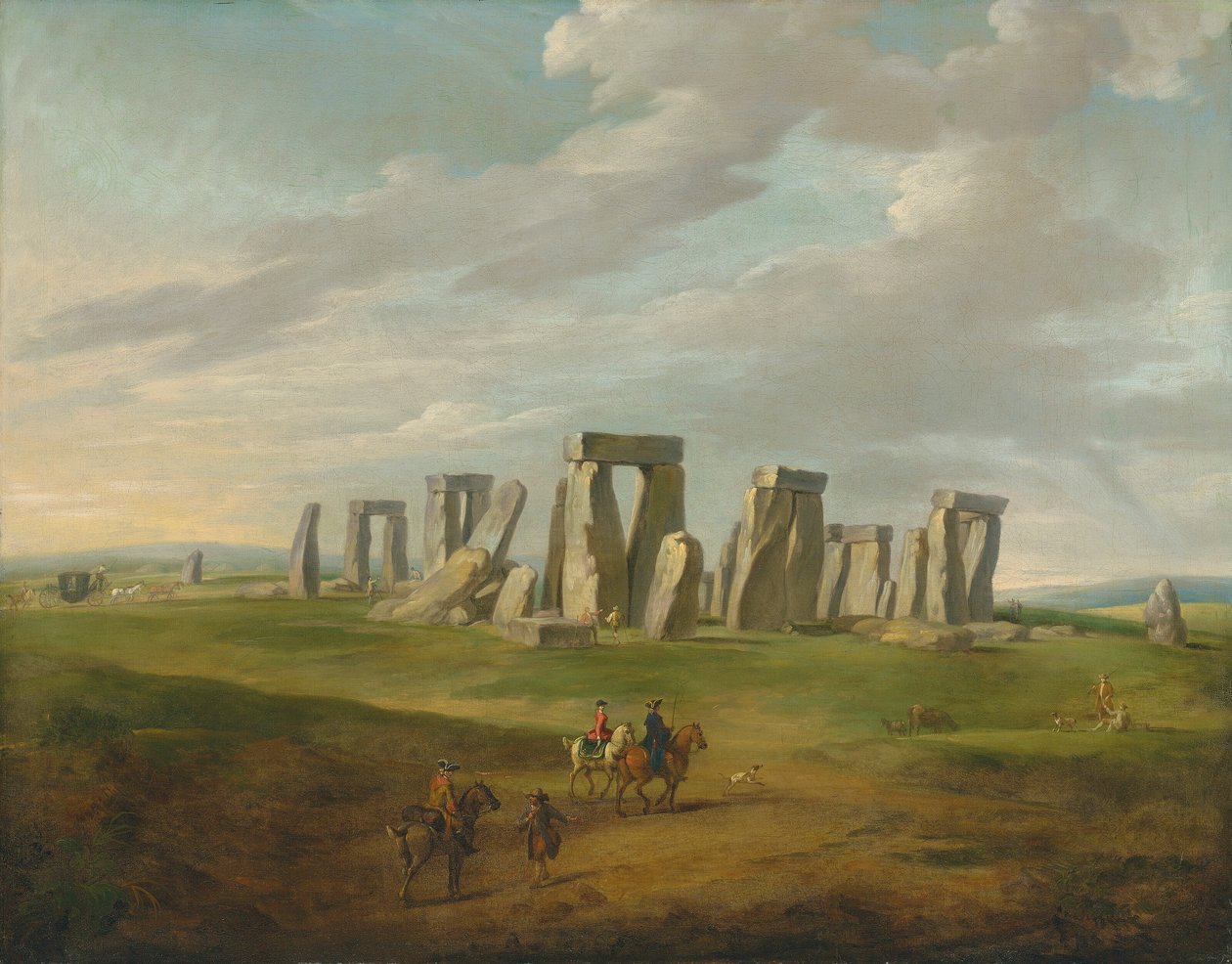 Stonehenge s kočárem a cestujícími na koních od James Ross