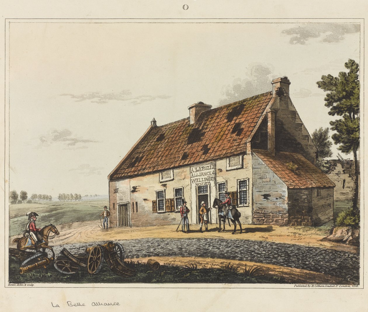 Aliance La Belle, z „Historický popis bitvy u Waterloo“, 1817 (barevná akvatinta) od James Rouse