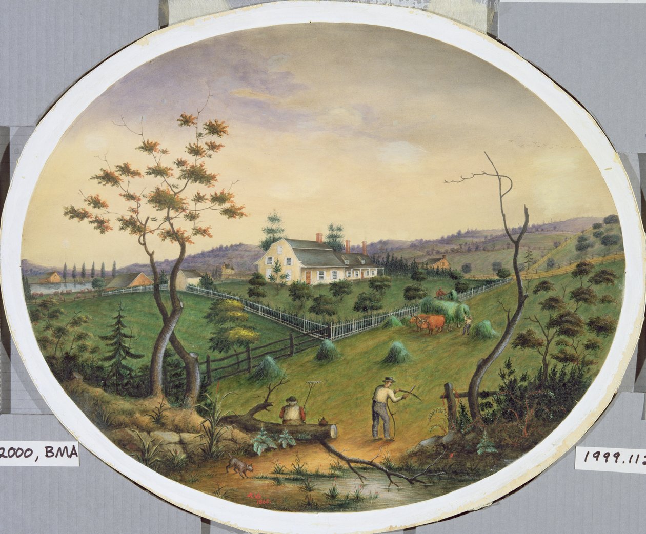 Van Brunt Homestead, cca 1865 (wc na papíře) od James Ryder van Brunt