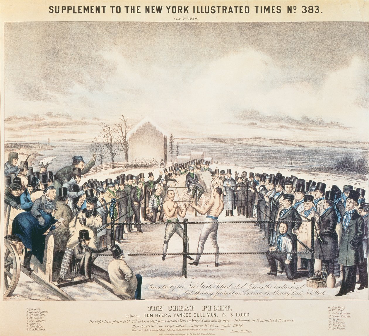 Velký boj mezi Tomem Hyerem a Yankee Sullivanem, 1849 od James S. Baillie