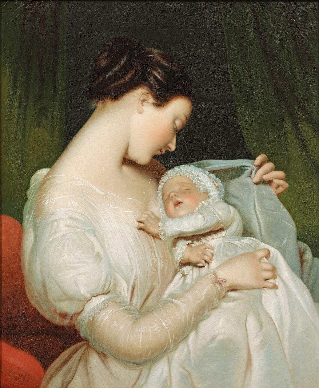 James Sant - Portrét umělcovy ženy Elizabeth s dcerou od James Sant