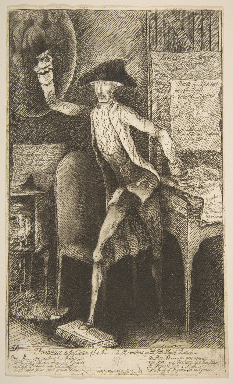 Frontispis ke 2. vydání Lord St[anhop]es Observations on Mr. Pitts Pl..., 29. května 1786. od James Sayers