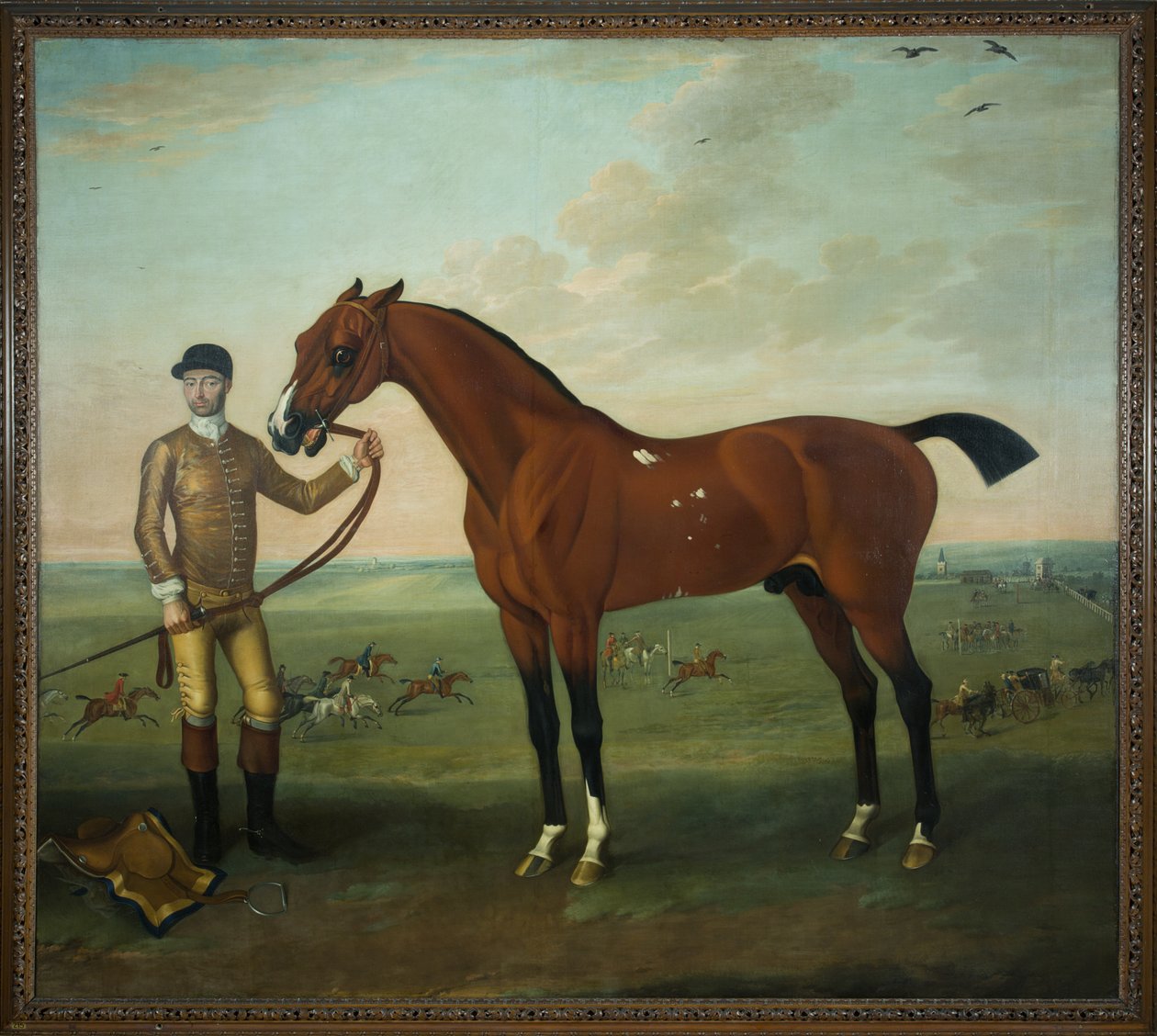 Flying Childers s ženichem na Newmarket Heath, kolem 1722-25 (olej na plátně) od James Seymour