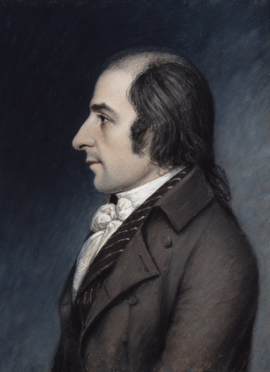 Albert Gallatin, cca 1797 (pastel na šedém papíře) od James Sharples