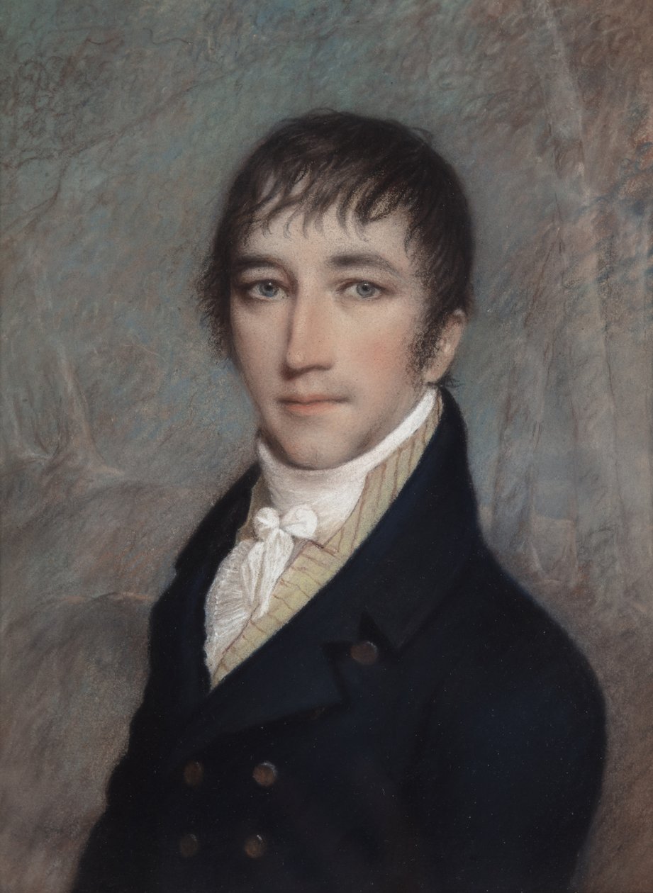 Clement Clarke Moore, 3/1810 (pastel na šedém papíře) od James Sharples