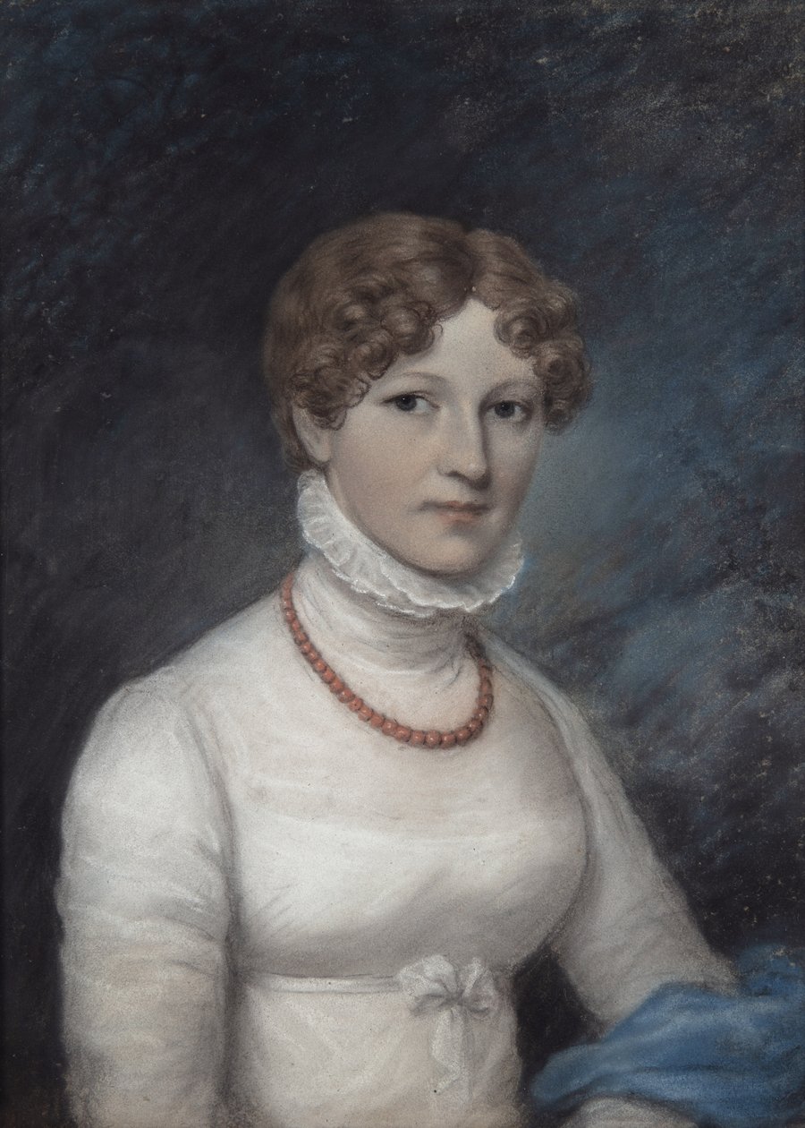 Paní Morganová, cca 1794 (pastel na šedém papíře) od James Sharples