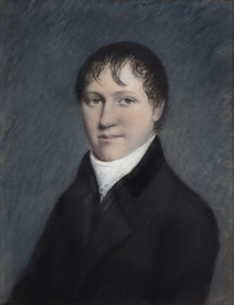 Sir Humphry Davy Bart, pravděpodobně 1804-09 (pastel na šedém papíře) od James Sharples