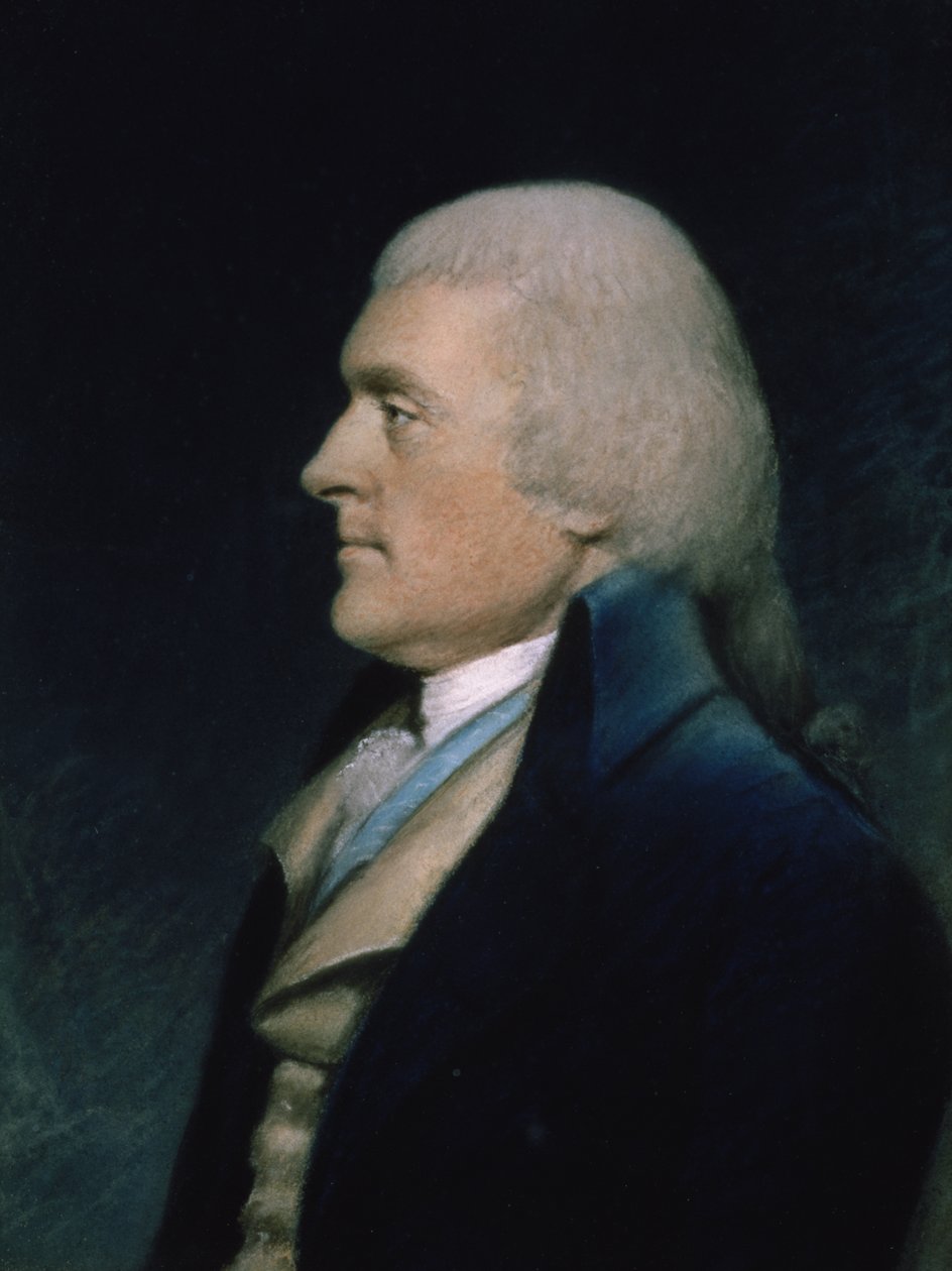 Thomas Jefferson (1743-1826) kolem roku 1797 (pastel na papíře) od James Sharples