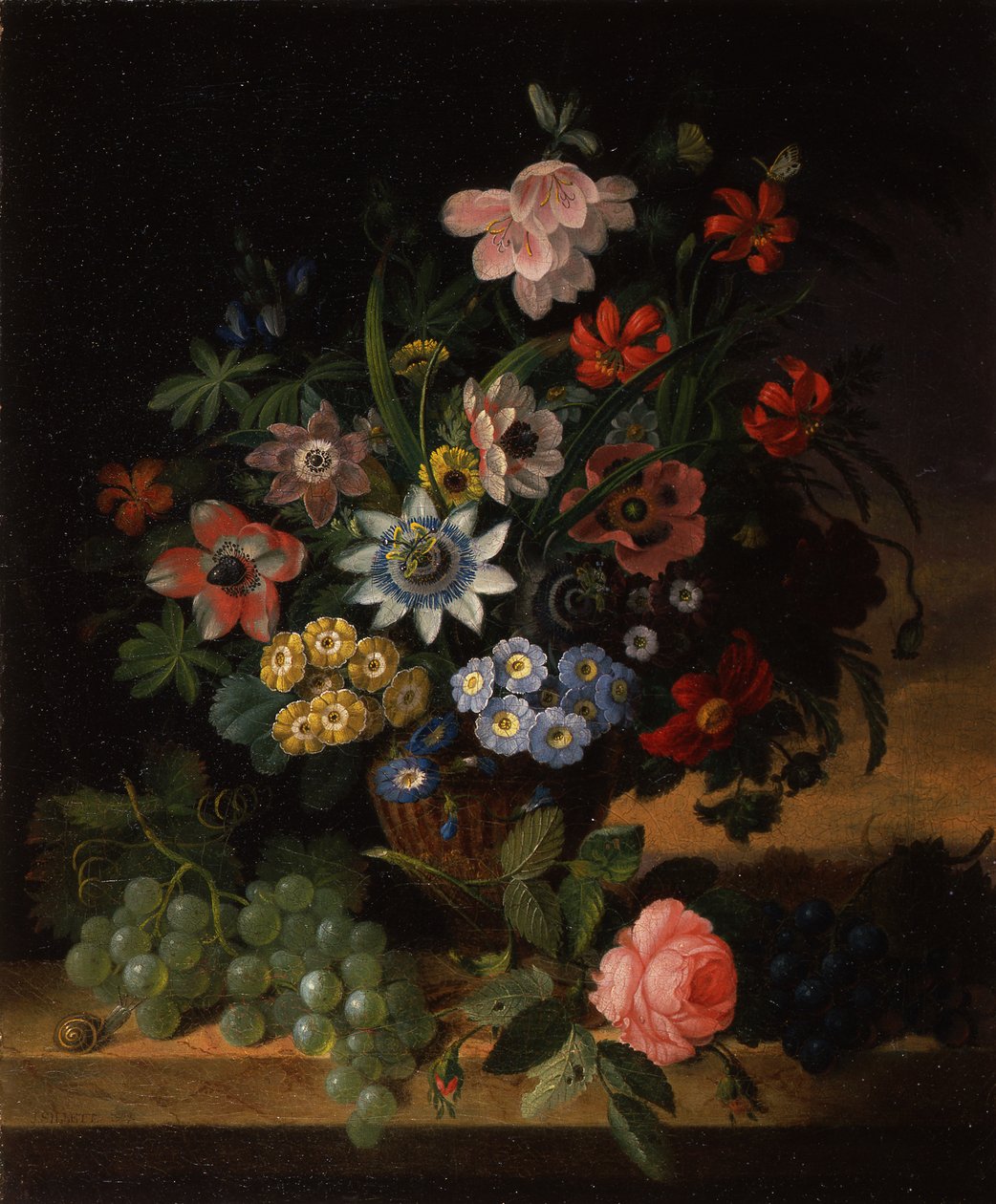 Květiny a ovoce, 1827 od James Sillett