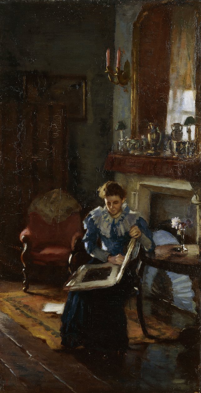 A Dublin Interior, cca 1915-20 (olej na plátně) od James Sinton Sleator