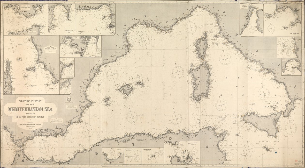 Mapa západního Středomoří od James & Son Imray