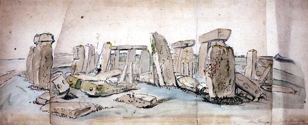 Stonehenge (akvarel na papíře) od James Sowerby