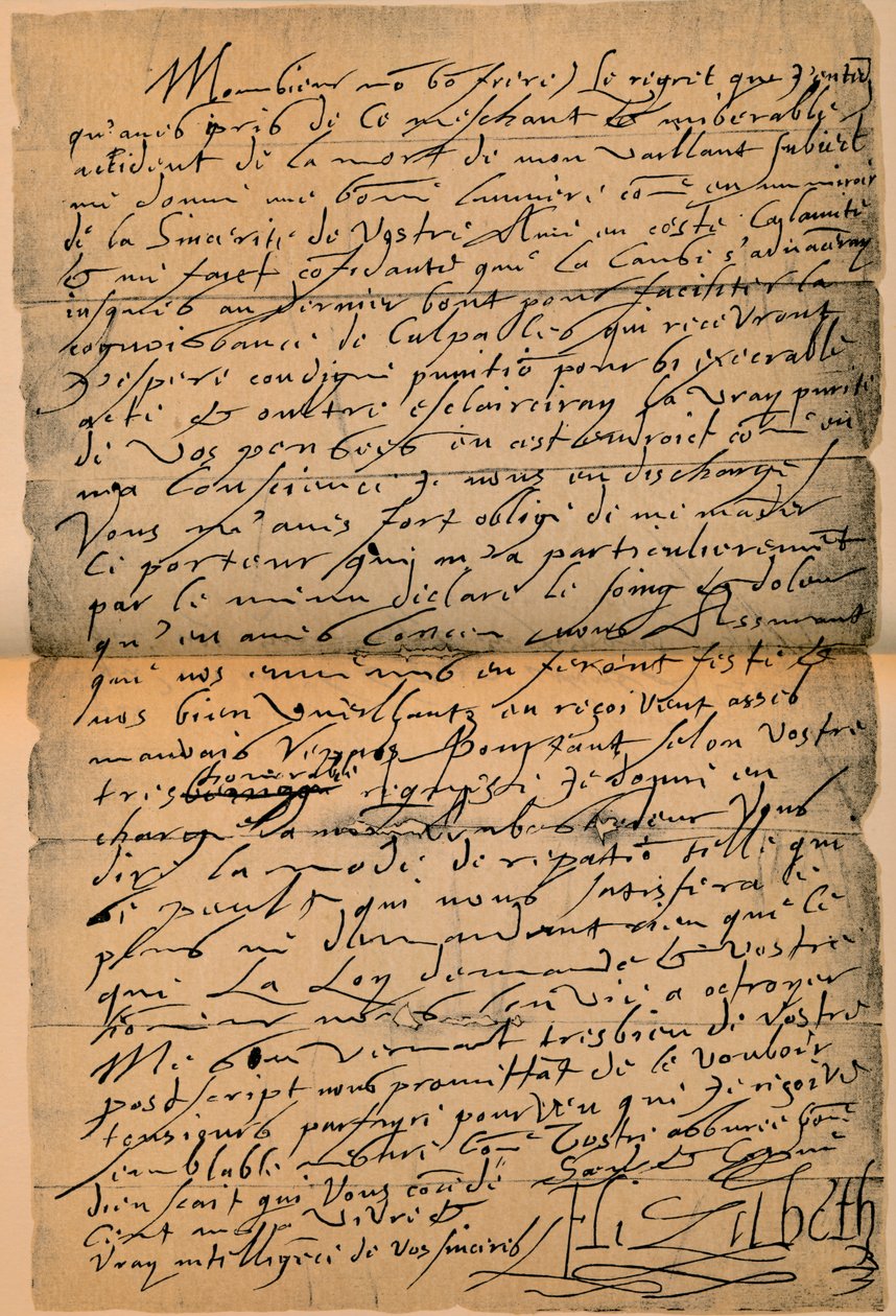 Dopis královny Alžběty I. 1533-1603 králi Jakubu VI. 1566-1625, 1898 od James Stillie