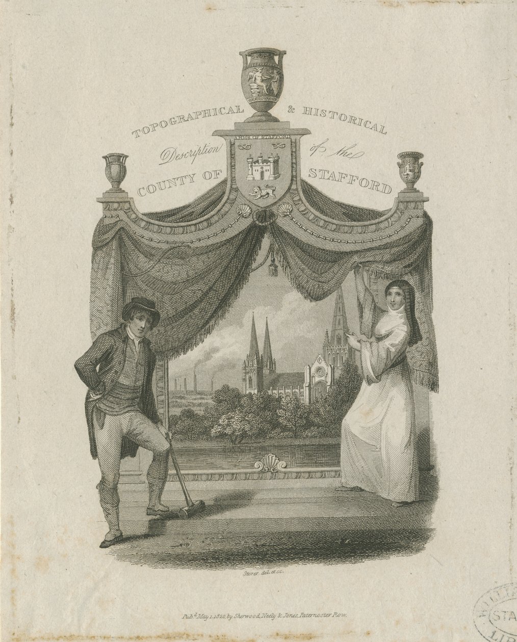 Katedrála Lichfield - South West View: rytina a [c 1820] od James Storer