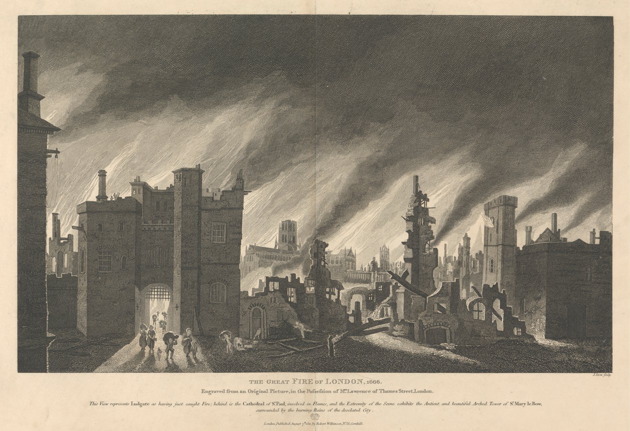 Velký požár Londýna, 1666 od James Stow