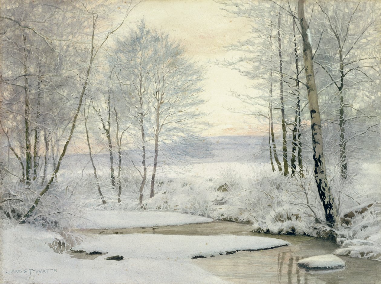 Zimní západ slunce (wc na papíře) od James Thomas Watts