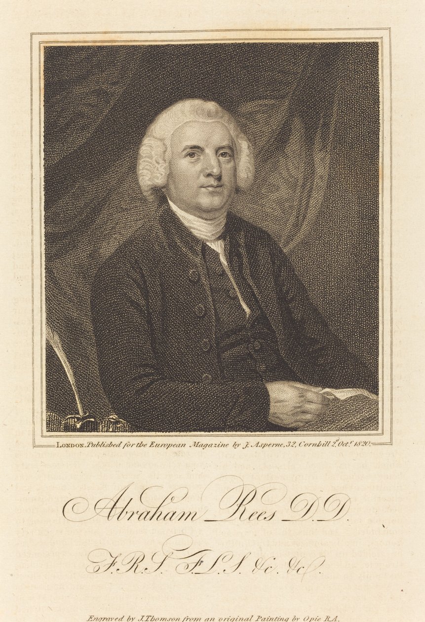 Abraham Rees, D.D. od James Thomson after John Opie