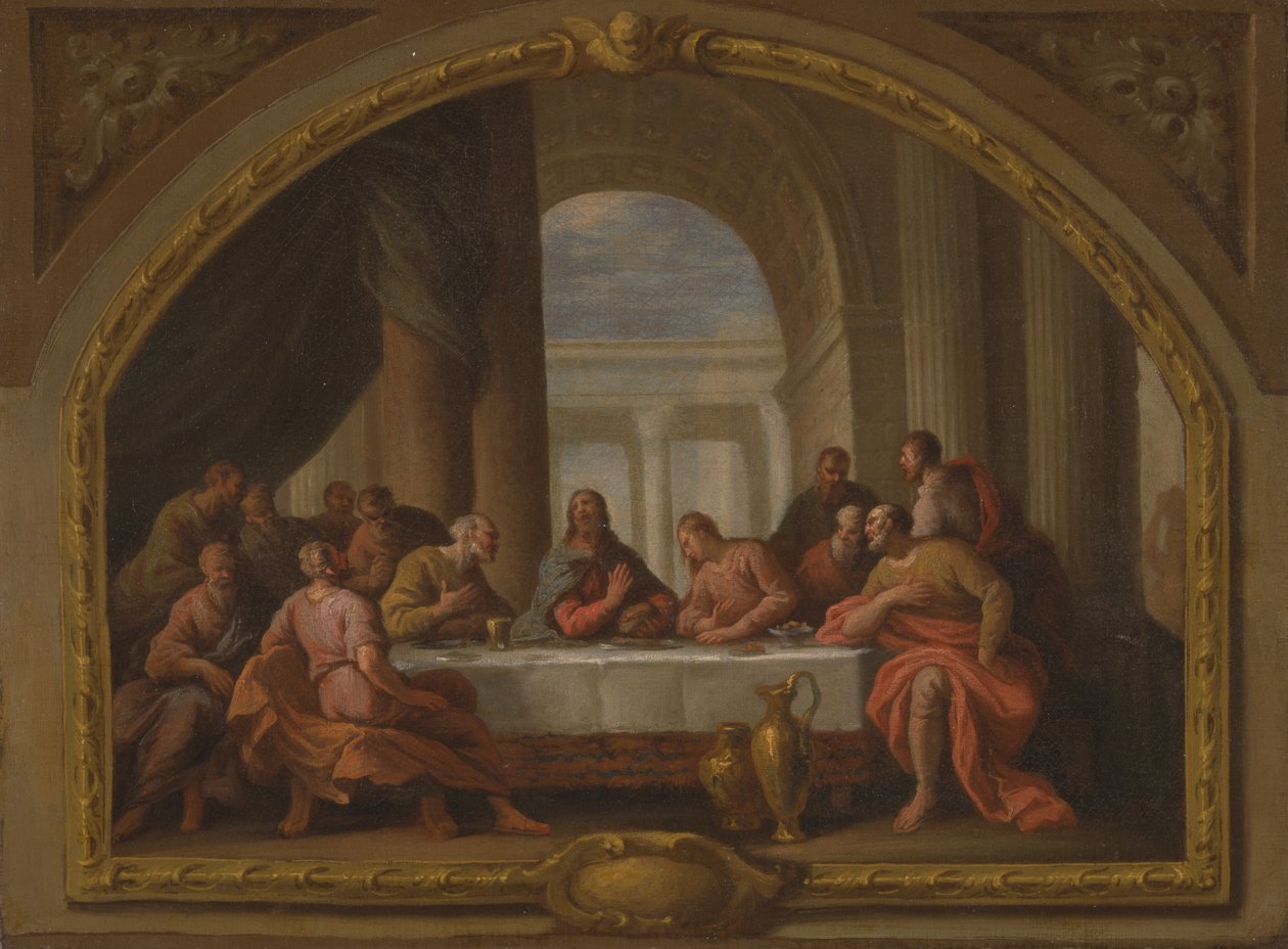 Skica k "Poslední večeři", kostel sv. Marie, Weymouth od James Thornhill