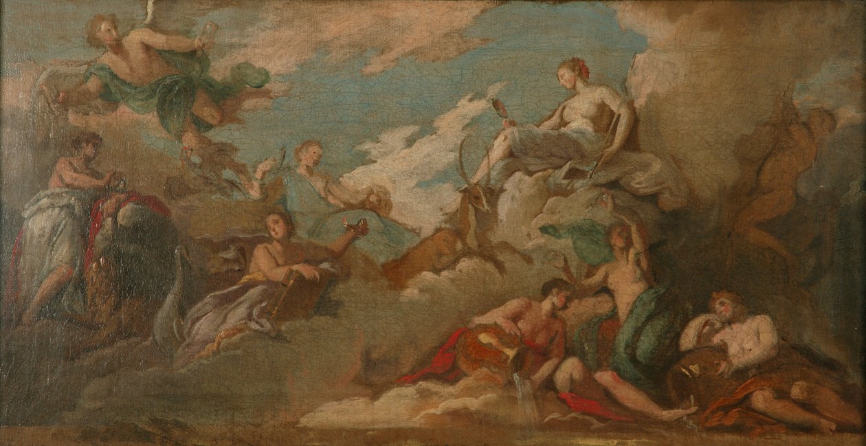 Čas, obezřetnost a bdělost, kolem 1716 (olej na plátně) od James Thornhill