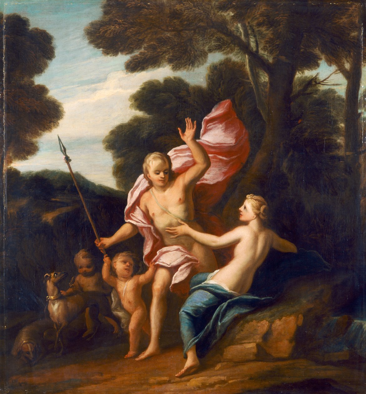 Venuše a Adonis c.1705 (olej na plátně) od James Thornhill