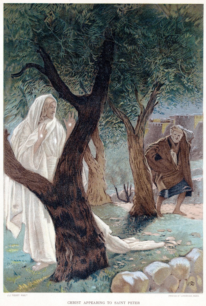 Kristus se zjevuje svatému Petrovi, c1890 od James Tissot