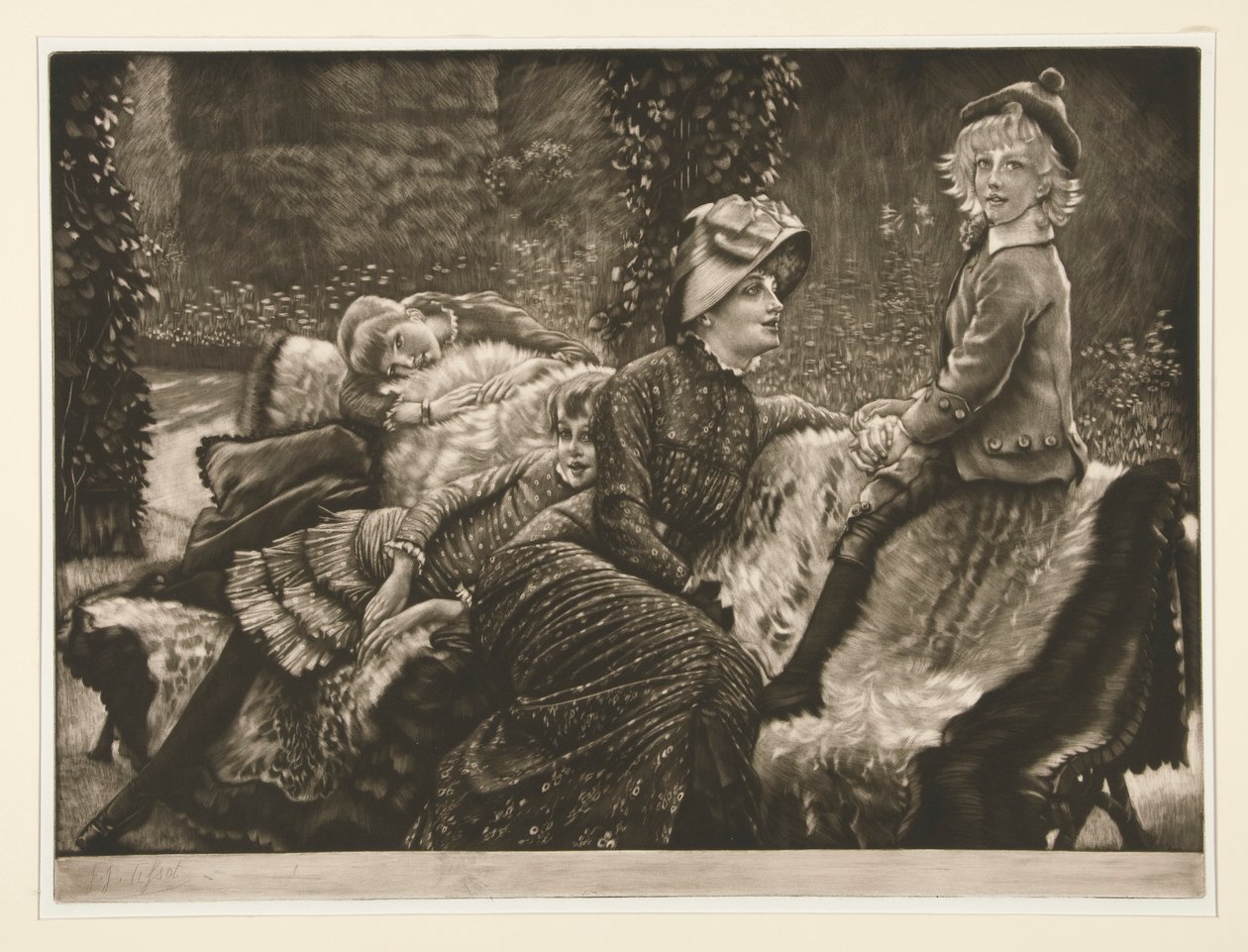 Zahradní lavička od James Tissot