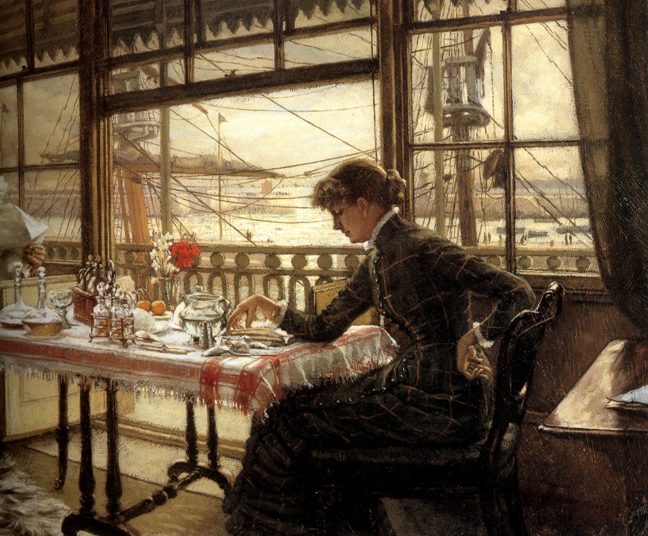 Pokoj s výhledem na přístav od James Tissot