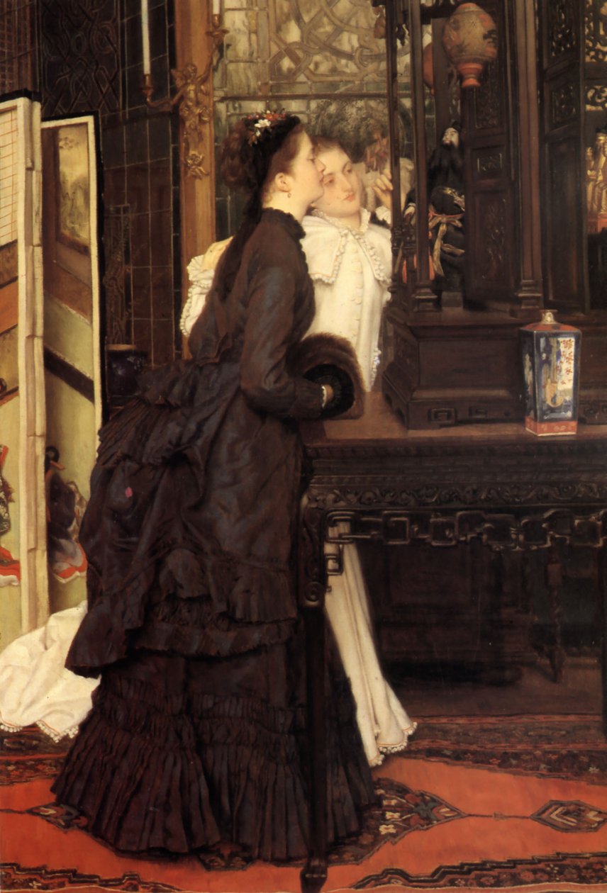 Mladé dámy obdivující japonské předměty od James Tissot