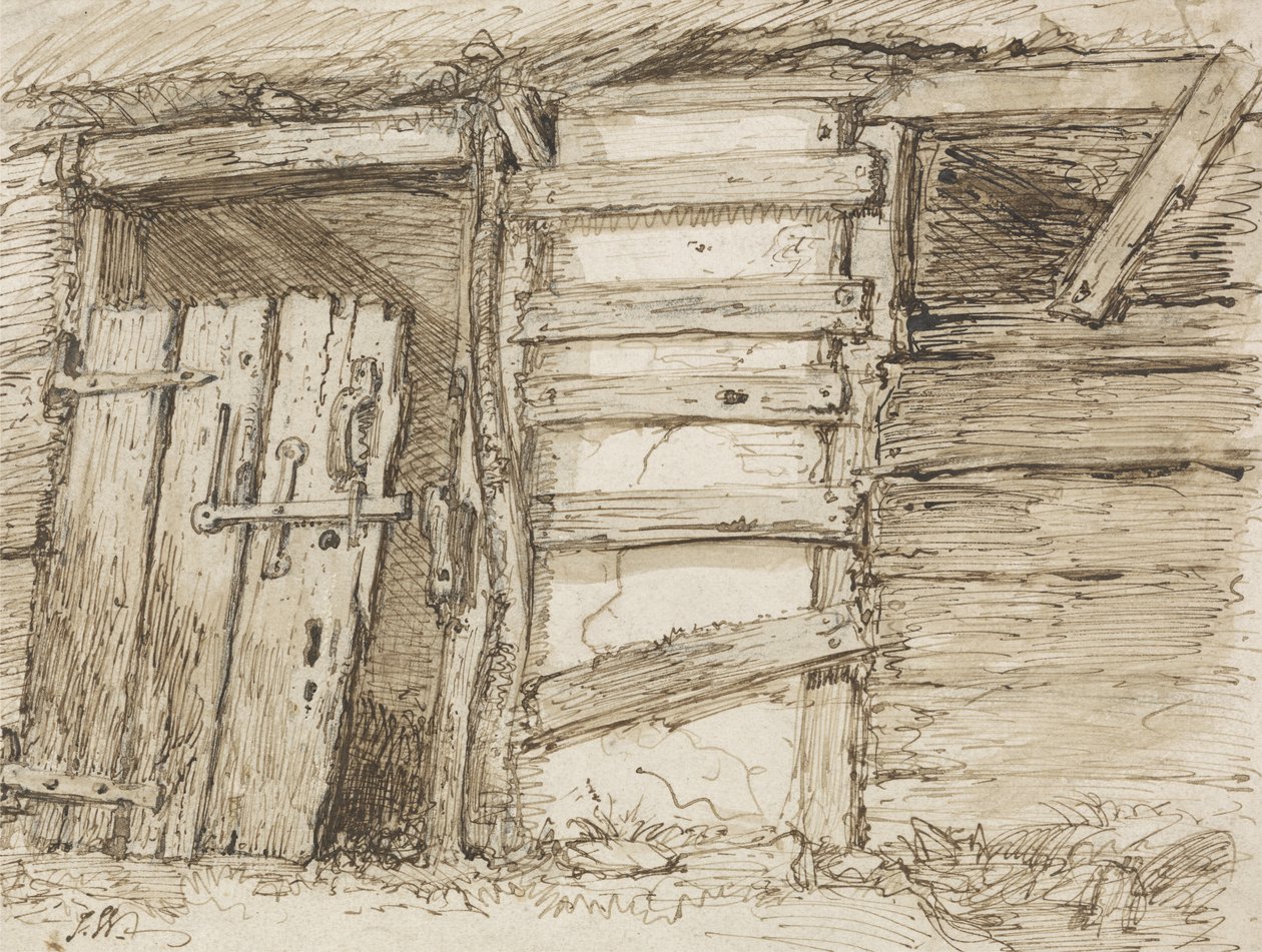 Stěna stavení (pero a inkoust na papíře) od James Ward